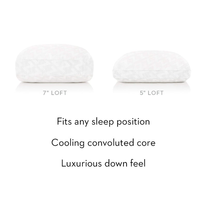 MALOUF Z CONVOLUTION Pillow - Gel Infused DOUGH Memory Foam Core with GELLED MICROFIBER Fill - 3 Levels of Support - Standard - High Loft - Image 4